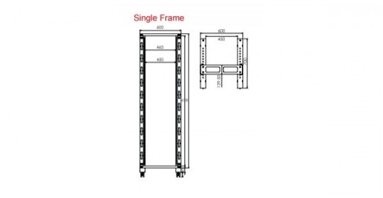  Rack 42U Single Frame 19' Relay & Open - Grey