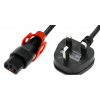 Power Cord IEC PLUS Lock 3x1.0mmsq C13-BS136313A (UK) 3m-BK