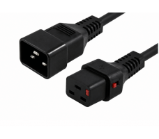 Secure IEC C19 To C20 Power Cord 2m Heavy Duty Black.