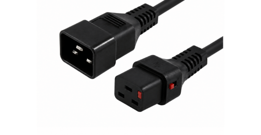 Secure IEC C19 To C20 Power Cord 2m Heavy Duty Black.