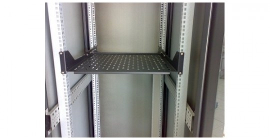 Shelf Fixed 2U D750 W/2 Brackets+Moutings - RAL7021