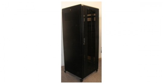 Cabinet 42U W600 D600 W/Front Glass Back Perforated - RAL7035
