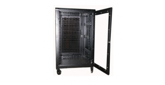 Cabinet 18U W600 D600 W/FG & RP Door S/Bolted - RAL 7021
