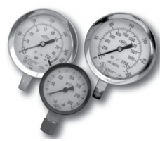 3 1/2" Air / Water Pressure Gauge 0-300PSI, 1/4" UL/FM/QCD