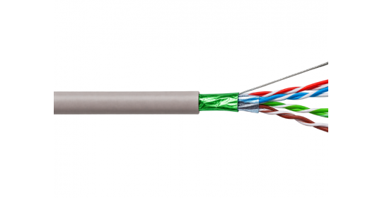 Cat5e Shielded Network Cable 500m Roll Grey PVC Jacket.