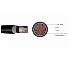 20 Pair Armoured Outdoor Telecom Cable 0.5mm Jelly Filled.