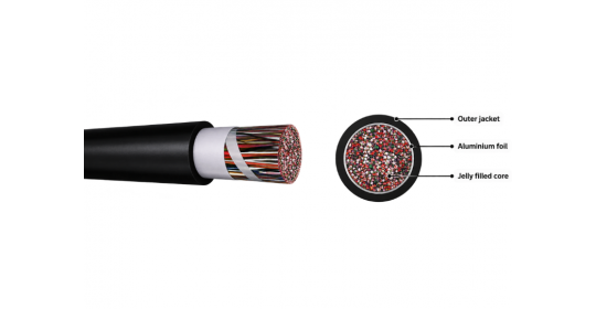 20 Pair Outdoor Telecom Cable 0.5mm Jelly Filled Screened.