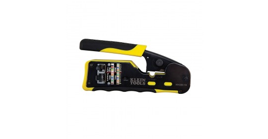 Ratcheting Cable Crimper / Stripper / Cutter For Pass-Thru