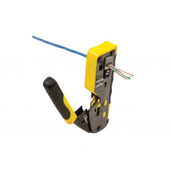 Ratcheting Cable Crimper / Stripper / Cutter For Pass-Thru