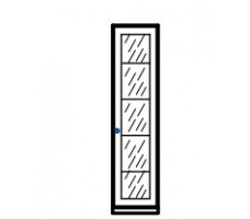 Wall-standing cabinet with glass door,2 FH (D430).