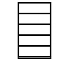 Wall-standing shelf unit 5 FH (D 650). Wall-standing shelf unit 5 FH (D 650).