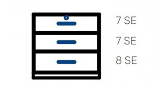 Wall-standing cabinet with 3 drawers (D430,W1000).