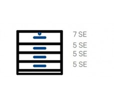 Wall-standing cabinet with 4 drawers (D430,W1200).