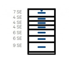 Wall-standing cabinet with 7 drawers (D430,W1200).
