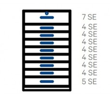 Wall-standing cabinet with 9 drawers (D430,W1200).