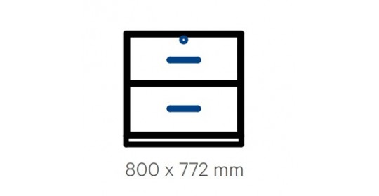 Suspension frame cabinet 2 drawers (D 650).