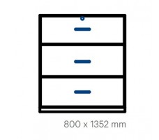 Suspension frame cabinet 3 drawers (D 430).