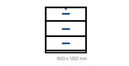 Suspension frame cabinet 3 drawers (D 430).