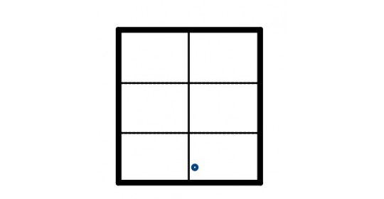 Stackable cabinet with glass double door,3 FH (D 650) .