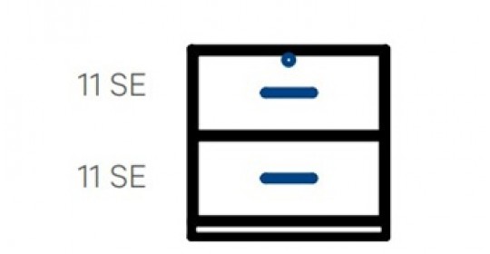Wall-standing cabinet with 2 drawers (D650,W800).