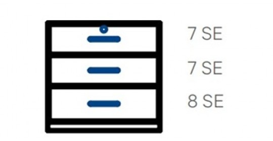 Wall-standing cabinet with 3 drawers (D650,W800). Wall-standing cabinet with 3 drawers (D650,W800).