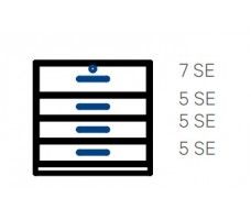 Wall-standing cabinet with 4 drawers (D650,W800).