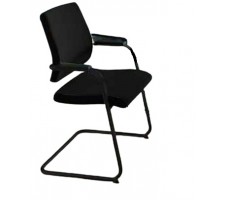 Black dot Cantilever with armrests, stackable, black.