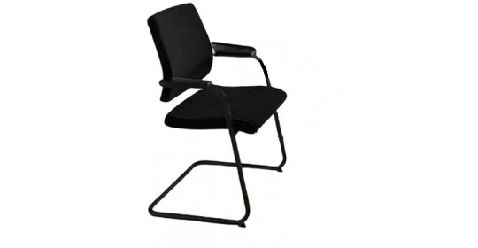 Black dot Cantilever with armrests, stackable, black.