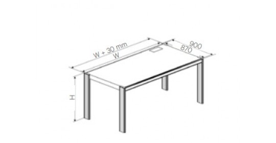 Desk without office pedestal (D870,W1140,H750)CRS.