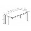 Combi Desk* without office pedestal,right,W570,H750,D870(CRS).