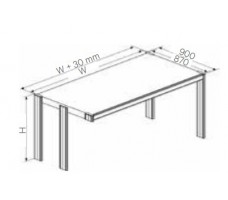 Combi Desk* without office pedestal,right,W570,H750,D870(CRS).