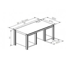 Desk with 19” office pedestal, Left + right,D870(CRS).