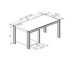 Desk with 19” office pedestal,left, W1710,H750,D870(CRS).