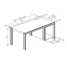 Desk with 19” office pedestal,right, W1140,H750,D870(CRS).