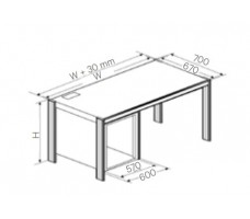 Desk with 19” office pedestal,left, W1140,H750,D670(CRS).