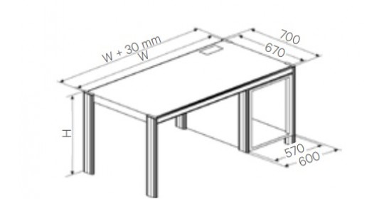 Desk with 19” office pedestal,right, W1140,H750,D670(CRS). Desk with 19” office pedestal,right, W1140,H750,D670(CRS).