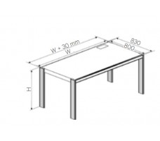 Desk without office pedestal,depth 800 mm.