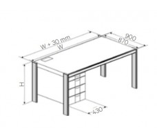 Desk with left office pedestal (W1140,H720, D870)CRS.