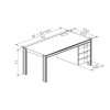 Desk with right office pedestal(3 x 150 mm),depth 670mm(CRS).