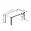 Desk with 150 + 300 mm right office pedestal (W1140,H750).