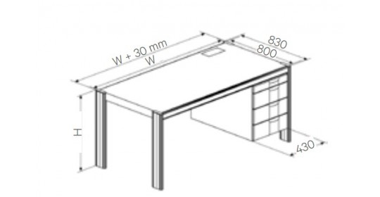 Desk with right office pedestal( 3 x 150 mm),W1200,D800(CRS). Desk with right office pedestal( 3 x 150 mm),W1200,D800(CRS).