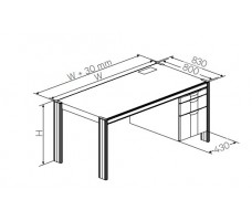 Desk with right office pedestal(150 + 300 mm),W1200,D800(CRS).