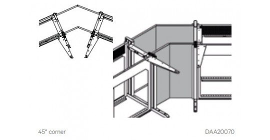 Basic Frames for 45° corners , lowered (D- D1200).