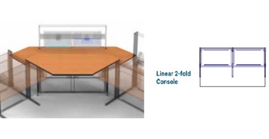Worktops, Linear 2-fold Console, D-1050 (straight).