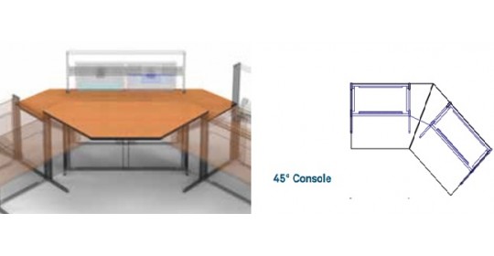 Worktops, 45° Console,D-1050 (straight).