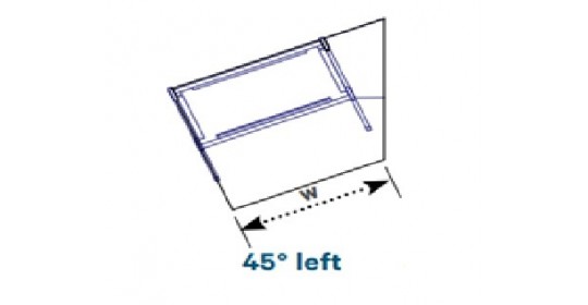 Worktops, 45° left, D1050 straight (W-1830).