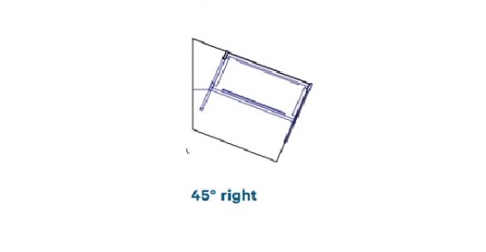 Worktops, 45° right, D1050 lowered (W- 1230).