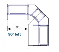 Worktops, 90° left, D1050 lowered (W- 1230).