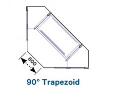Worktops, 90° trapezoid, D1050 lowered.
