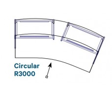 Circular 22,5° - R3000 Worktops, 2 modules, D1050 lowered(W-1230).